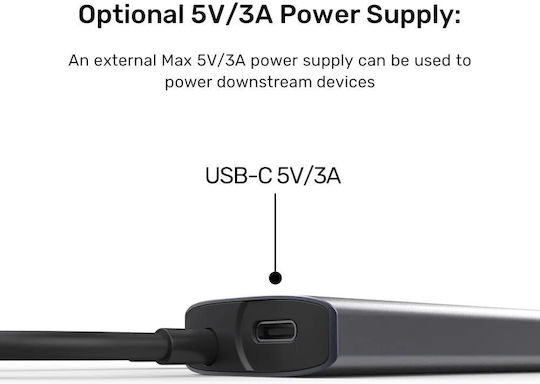 Unitek USB-C Hub 4xUSB-A 10Gbps & USB-C Strom Port H1112e