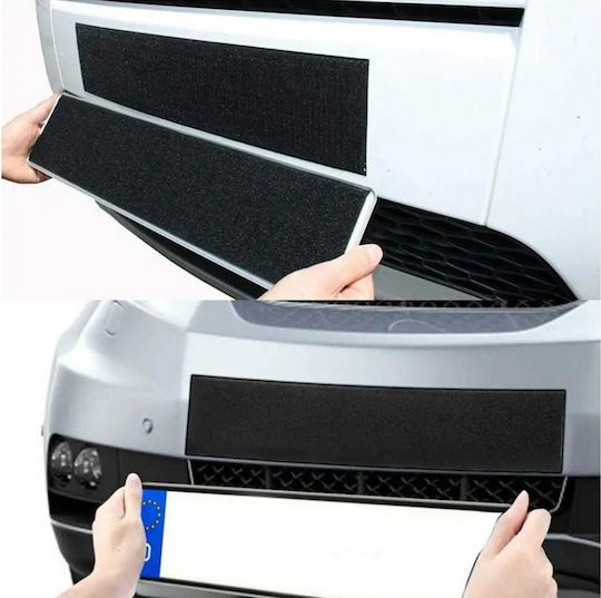 Set 2 Suporturi Plăcuță de Înmatriculare Velcro Adeziv Pe Ambele Părți Fără Ramă Invizibil Universal 50 X 10 Cm Negru