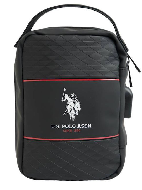 U.s Polo Usb Travel Bag Middle Stripe Model Black