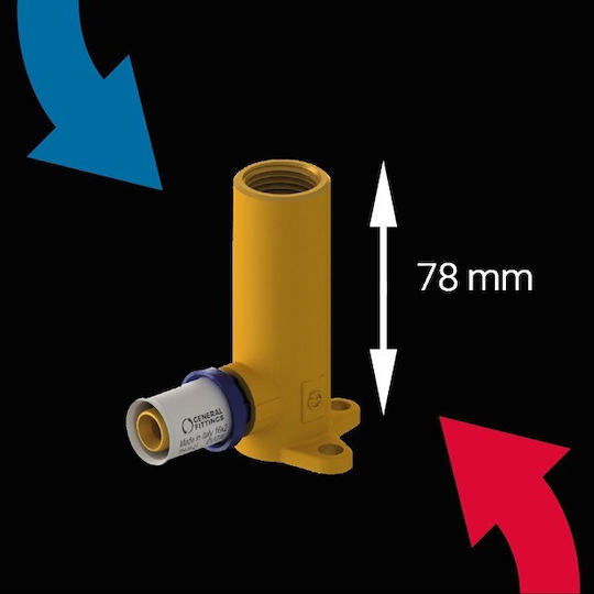 High Elbow H78 Support Press Female 1/2" X Φ16 X 2.0 Mm Brass