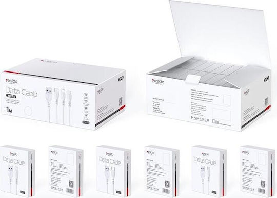 Yesido USB 2.0 Cable USB-C Male - USB-A 18W White 1m 20 Pieces