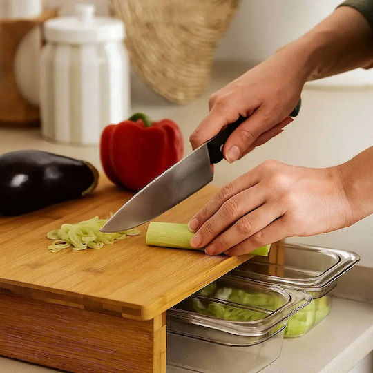 Zeller Rectangular Bamboo Chopping Board Set Brown 40.5x26.5cm