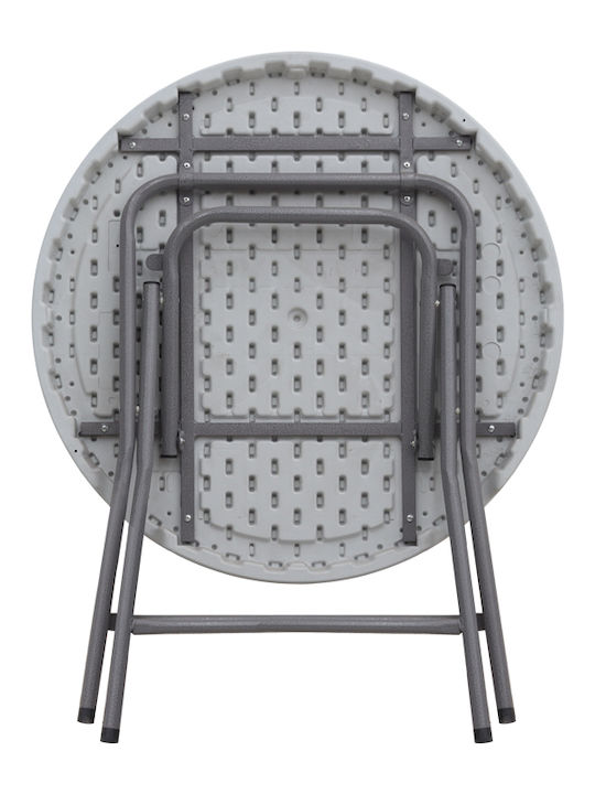 Plastic Catering Table for Small Outdoor Spaces Foldable with Metal Frame Capri Ice White 80x80x74cm