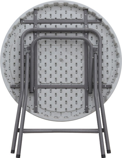 Plastic Catering Table for Small Outdoor Spaces Foldable with Metal Frame Capri Ice White 80x80x74cm
