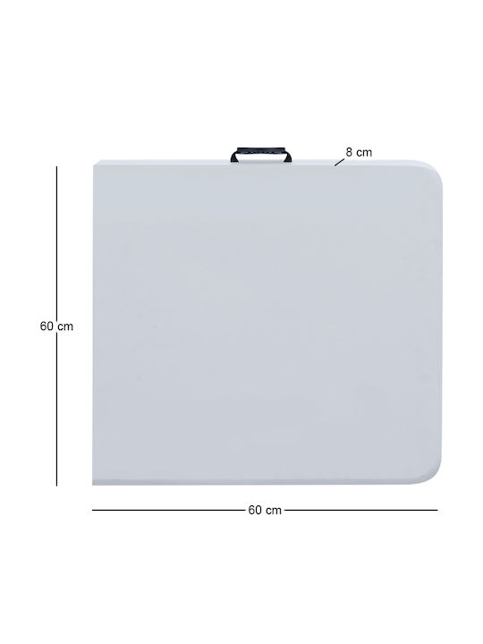 Plastic Outdoor Catering Table Foldable with Metal Frame Capri Ice White 120x60x74cm