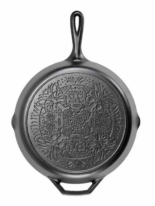 Lodge Sugar Skull Cast Iron Pan with Lid with Non-Stick Coating 30.48cm