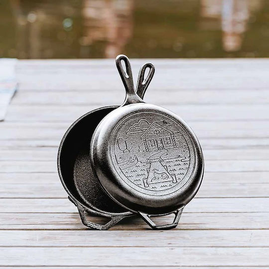Lodge Wanderlust Series Двоен Тиган от Чугун с Капак с Керамично Покритие 26cm