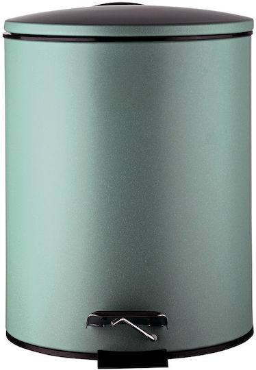 Estia Metallic Bathroom Brush and Bin Set Soft Close 5l Green