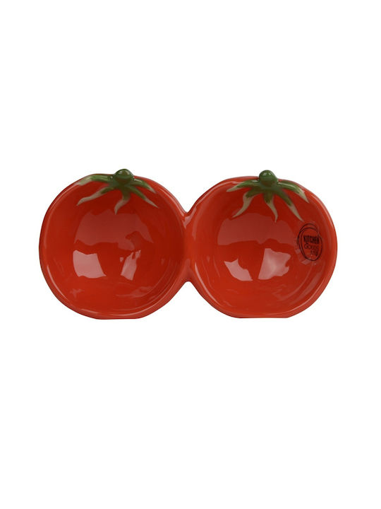 Kaemingk Servierschale Rund Keramik Rote mit Durchmesser 17.4cm