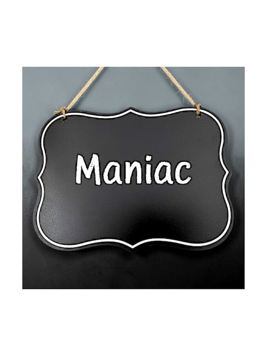 Hängende Wanddekoration Schwarz aus Holz 20x15cm