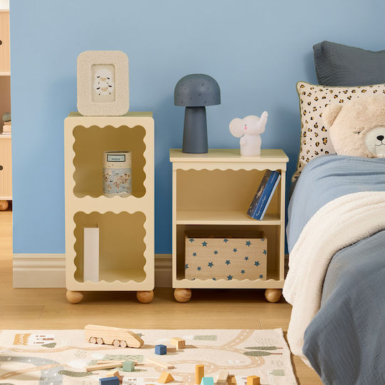 Wooden Beige Bedside Table 40x30x50.5cm
