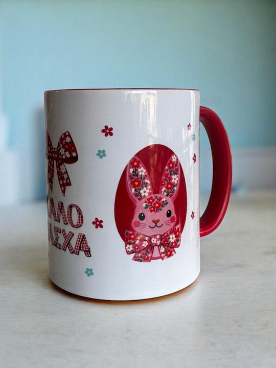 Happy Easter Red Ceramic Mug