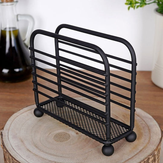 Vilde Metallic Black Napkin Holder 11.5x10x10cm