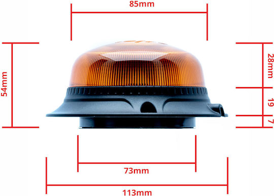 Einparts Φάρος Αυτοκινήτου LED 24V 65cm με Πορτοκαλί Φωτισμό