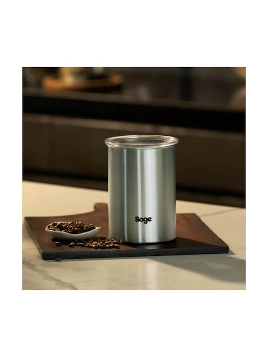Sage Coffee Jar with Lid Stainless Steel Silver 12x12x17.5cm