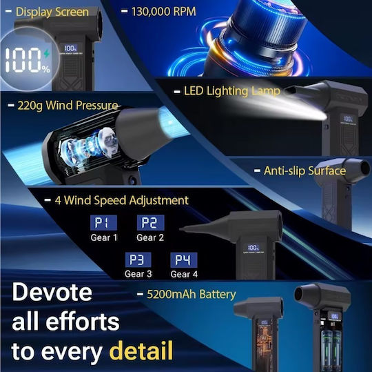 Πιστόλι Φυσητήρας Χειρός 120000rpm με οθόνη