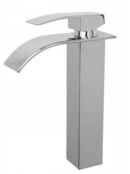 Granitan Mixing Sink Faucet Waterfall Tall Silver