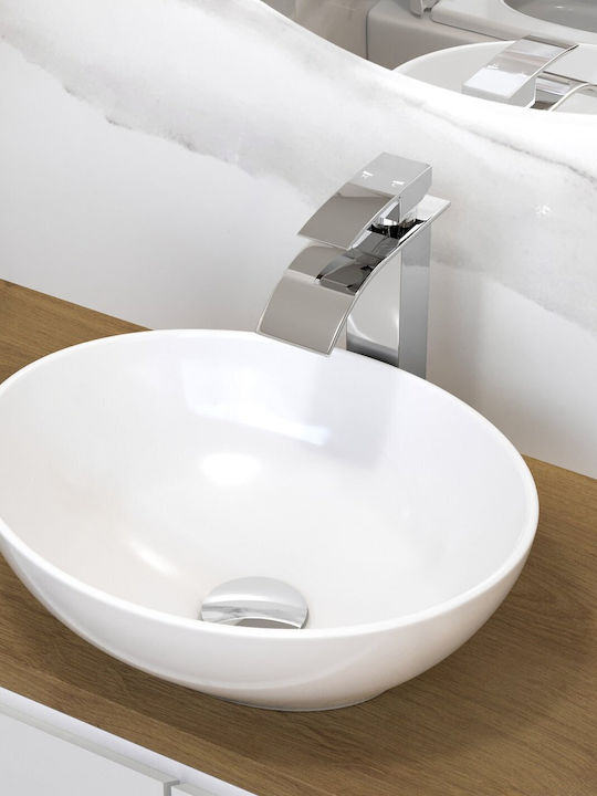 Granitan Mixing Sink Faucet Waterfall Tall Silver