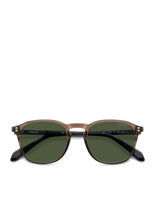 Polaroid Men's Sunglasses with Brown Metallic Frame and Green Polarized Lens PLD4203/S/X 09Q/UC