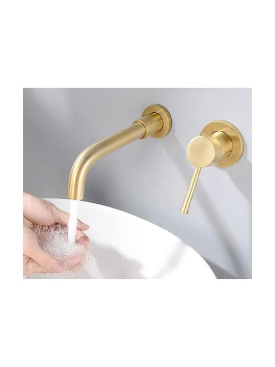 Set De Mixere Și Guriță Încorporate Pentru Lavabo Auriu