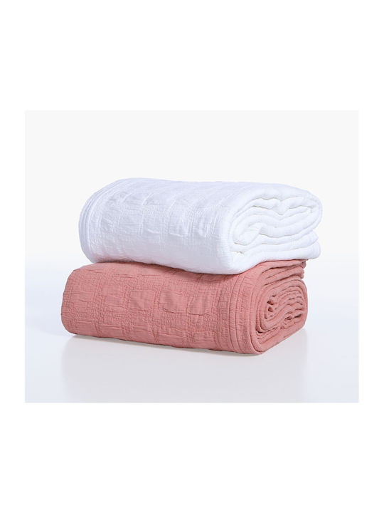 Nef-Nef Homeware Charisma Одеяло Пике Преголяма 230x250см Коралово