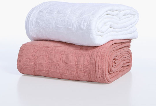 Nef-Nef Homeware Charisma Κουβέρτα Πικέ Υπέρδιπλη 230x250εκ. Coral