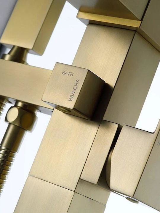 Mischbatterie für Badewanne Komplettes Set Gold