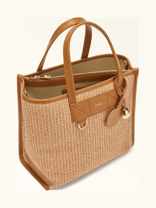 Fabric Women's Tote Handbag Beige