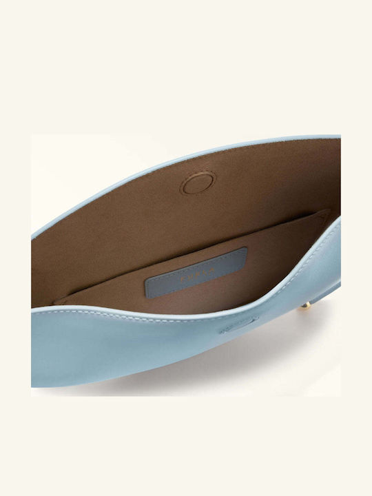 Leather Women's Light Blue Shoulder Bag