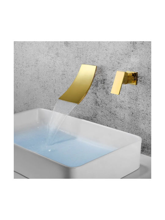 Set De Mixere Și Guriță Încorporate Pentru Lavabo Auriu