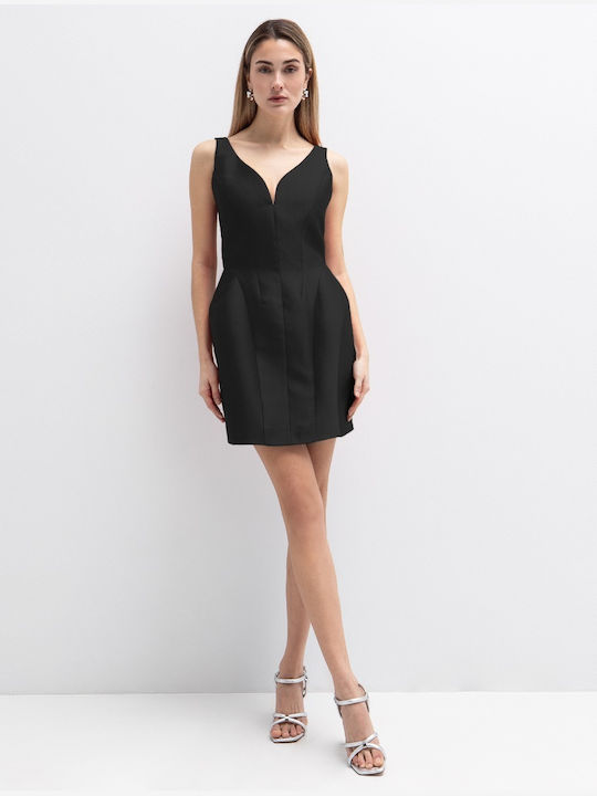 Summer Mini Evening Satin Taffeta Dress