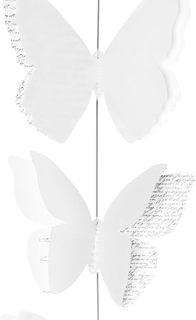 Raeder Paper Garland for Party Butterflies in White Colour 120cm
