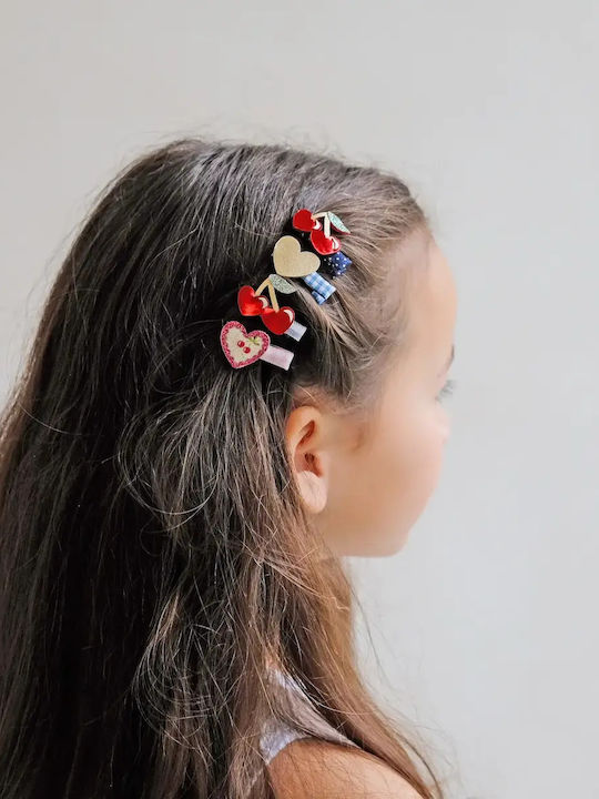 Mimi & Lula Set Kids Hair Clips with Bobby Pin Hair Clip Heart Design in Red Colour 8 Pieces Mimi & Lula Set Kids Hair Clips with Bobby Pin Hair Clip Heart Design in Red Colour 8 Pieces
