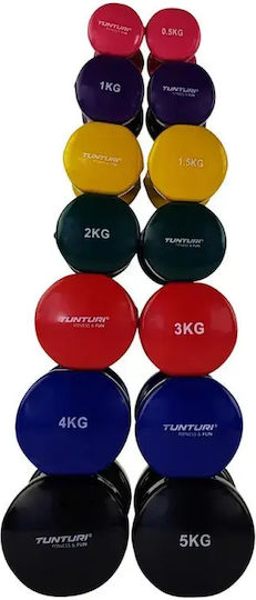 Tunturi Винилови Dumbbells Кръгло Винилово Барбели 1 x 0.5кг