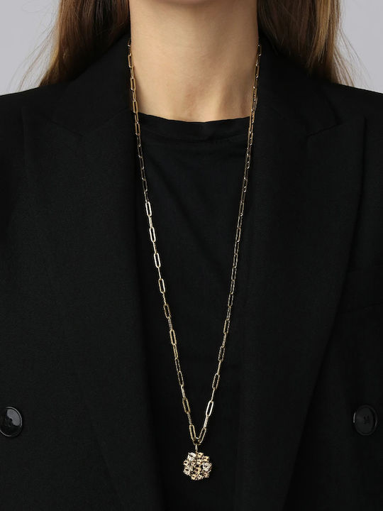 Dyrberg/Kern Necklace of Gold Plated Steel