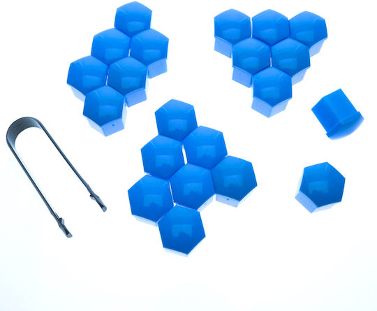 19 Mm Blue Screw Caps 20 Pcs Simple Installation Remover
