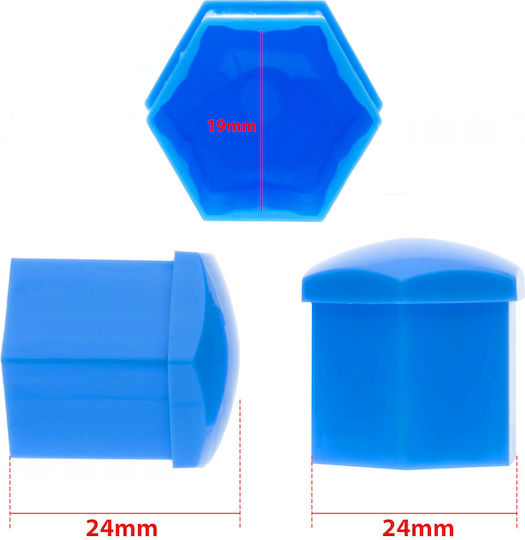 19 Mm Blue Screw Caps 20 Pcs Simple Installation Remover