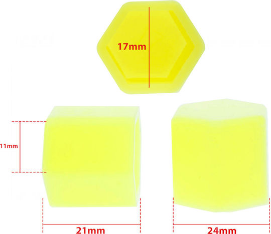 17 Mm Yellow Screw Caps 20 Pcs Set Installation Protection Wheels