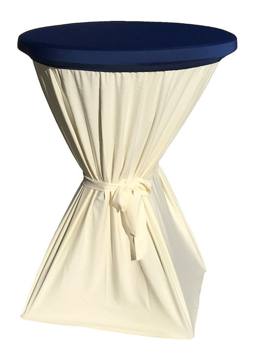 Masa Plastic Catering Pentru Spații Mici Exterioare Pliabilă Cu Ramă Metalică Ecru 80x80x110cm