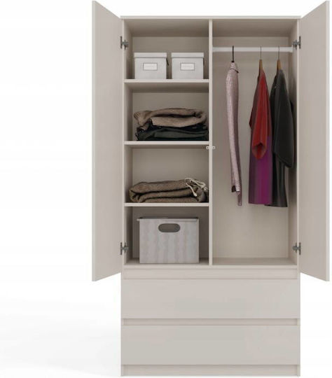 Double Door Wardrobe Kashmir 90x50x180cm