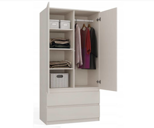 Double Door Wardrobe Kashmir 90x50x180cm