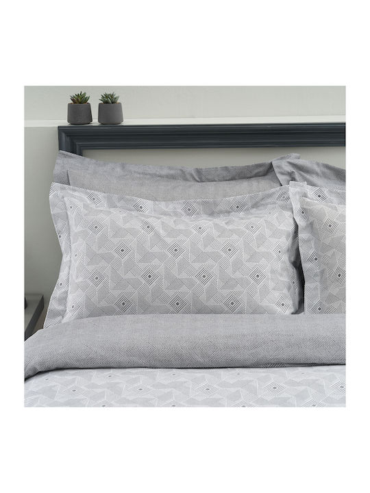 Vesta Home Duvet Cover Set King Size with 2 Pillowcases 260x240 Geneva Gray