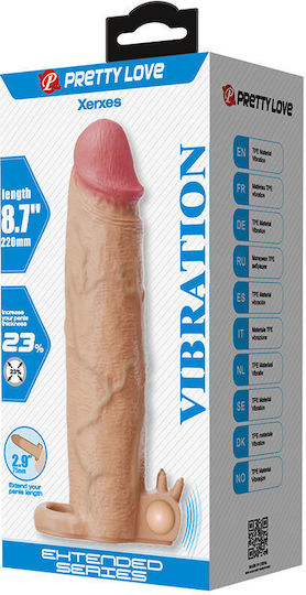 Pretty Love Προέκταση Πέους με Δόνηση Flesh 17.018cm