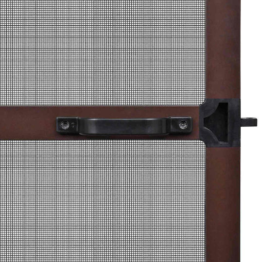 vidaXL Hinged Brown Door Mosquito Net