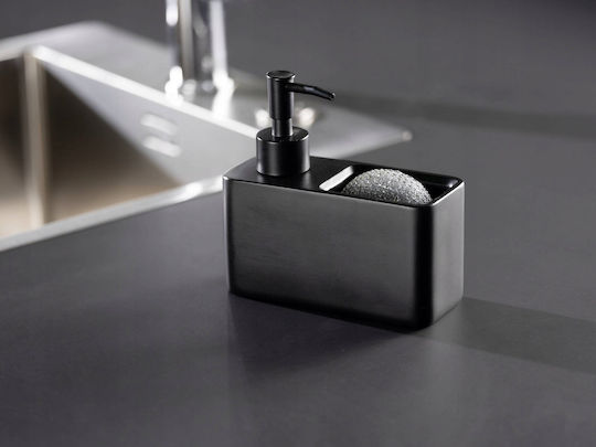 Wenko Dispenser Κουζίνας Πλαστικό με Θήκη για Σφουγγάρι Μαύρο 150ml