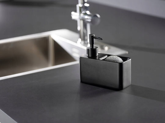 Wenko Dispenser Κουζίνας Πλαστικό με Θήκη για Σφουγγάρι Μαύρο 150ml