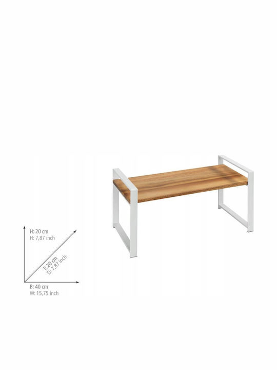 Wenko Επιτραπέζια Βάση Ξύλινη 40x20x20εκ. Λευκή