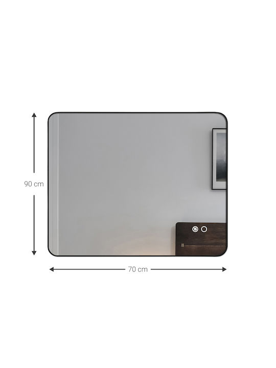 Polihome Oglindă de Perete cu Ramă 90x70cm