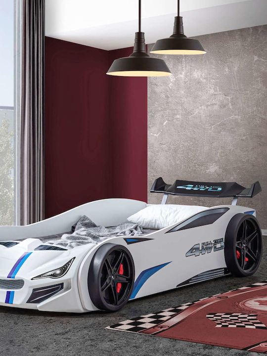 Kinderbett Auto Einzel Weiß