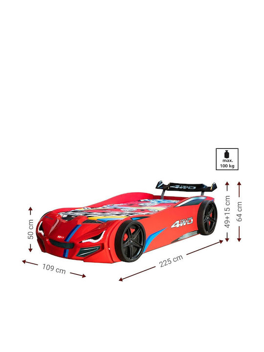 Kinderbett Auto Einzel Weiß